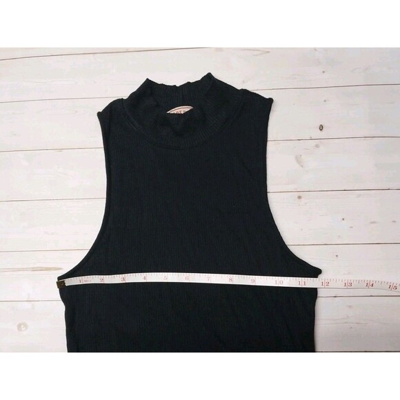 Cape Juby Tank Top Womens Junior Size Small Fitted Mock Neck Ribbed Work Y2K 90s - Picture 5 of 8